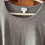 LuLaRoe  Carly Swing Dress Womens Med Gray Grey White Pin Stripe Cotton Blend New Photo 2