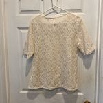 Gap ‎ Ivory Lace Short Sleeve Blouse Women's Large Romantic Cottage Bridal NWT Photo 5