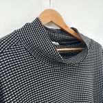 Westbound Woman 1X Black White Textured Checked Mock Neck Button Cuff Tunic Top Photo 2