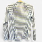 Coolibar Quarter Zip Rash Guard with Long Sleeves White And Blue Striped Small Photo 2