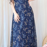 Orange Creek  Midnight Blue Floral Maxi Dress Photo 0
