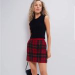 Ralph Lauren NWT POLO Red Plaid Alpaca Blend Mini Skirt Sz L Photo 1
