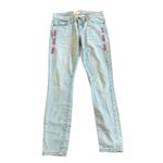 Current/Elliott The Stiletto Clearwater Jeans Side Seam Embroidery Light Wash 26 Photo 1