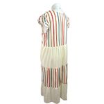 Margaux Riviera Multicolor Striped Colorblock Tiered Midi Shift Dress Size XL Photo 1