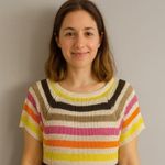 Loft Knitted Short Sleeve Striped Women's Top Size Small Photo 0