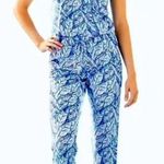 Lilly Pulitzer  Paulina Jumpsuit Blue Lets Mango Womens Medium Sleeveless Photo 0