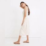 Madewell Linen-Cotton Smocked-Waist Button-Front Midi Skirt Size M NWT Photo 1