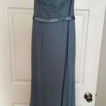 Baby Blue/ Slate Bridesmaids Dress Blue Size 8 Photo 2