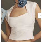 Maeve by Anthropologie Large White Cap Sleeve Square Neck Bolero Top Photo 0