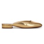 Franco Sarto NEW Women's Dayla Square Toe Block Heel Mules Gold Faux Leather Photo 3
