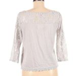 Abercrombie & Fitch Y2K Grey Sheer Floral Roses Bohemian Lace Blouse Size M Photo 2