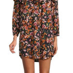 Something Navy Floral Mini Dress Black Orange women’s small boho party event Photo 0