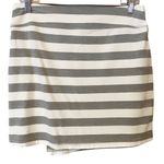 Athleta  Ribbon Stripe Faux Wrap Skirt #439441 Gray White‎ Size Small Photo 2