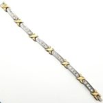 Stainless steel magnetic bracelet w/CZs 7.5" Silver Photo 5