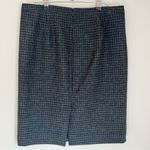 J.Crew Wool Skirt Houndstooth Pencil Pockets Office Work Warm Black Gray Sz 12 Photo 4