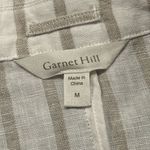 Garnet Hill  Striped Linen Blazer Womens Medium Tan White Coastal Lightweight Photo 1