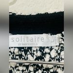 Solitaire Anthropologie  Sweater Coat Black White Geometric Womens Size L Photo 7