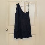 J.Crew Elegant Navy One-Tied Shoulder Linen/Cotton Blend Dress. Size-Small Photo 2