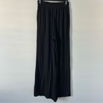 ZARA  Black Satin Effect High Rise Wide Leg Pull On Trousers Pants S Photo 2