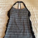 Ideology  Gray Striped Racerback Rouched Side Athletic Tank Top Size Medium Photo 3