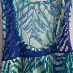 Sofia Vergara Sleep Womens Tank Top M Medium Blue Green Tropical Leaves Print Photo 1