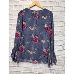 White House | Black Market White House Black Market Floral Lace Trim Blouse Women's Size 4 Long Sleeve Photo 1