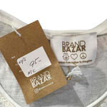 NWT Brand Bazar Sequin Embellishments Lace Pattern‎ Short Sleeve Crewneck Blouse White Size L Photo 1
