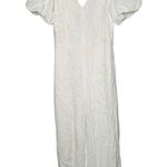 Club Monaco  White Open Back V-Neck Textured Style Tie Back Jumpsuit Size 4 Photo 2