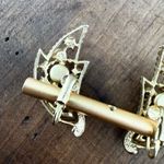 Vintage Signed Emmons Gold Topaz Citrine Color Rhinestone Big Clip Earrings Photo 4