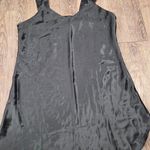 Vintage 1990s Erika Taylor Black Satin Short Slip Gown Size Large Lingerie Size M Photo 0