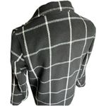 Womens Daphnea Paris Black Grid Plaid Longline Jacket Wool Trench Coat Photo 3