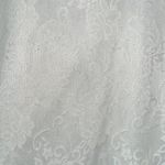 Allegra K Women's Slim Fit Sheer-Long-Sleeves Flower Embroidery Lace Top White L Photo 5