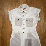 Woolrich  Womens Utility Jumpsuit Cream Patchwork Wide Leg Utility Size 4 Photo 2