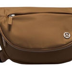 Lululemon Everywhere Belt Bag Nylon Tan Gold Hardware Adjustable Strap Photo 0