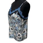Veronica Beard Gil Silk Cami Tank Blue Floral Lace Trim Lingerie For Day Size 8 Photo 1