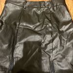 SheIn NWOT Sexy High Waist Notch Hem Leather A-Line /two front slits L Photo 13