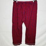 Lands' End Women's Sz XL (18) Flannel Pajama Pants Red / Navy Plaid Drawstring Photo 3
