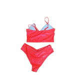 SheIn Women's Orange Shimmer Bikini Set L Photo 3