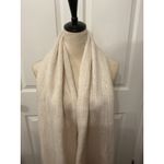 Aerie NWT "Just Chill" Pompom Cream Embroidered Knit Scarf, OS Photo 5