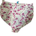 Allihop by Anthropologie pink and white floral high waisted bikini bottoms. NWT Photo 1