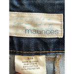 Maurice's  Size 3/4 Wide Leg Crop Distressed Denim Jeans Y2k Low Rise Dark Wash Photo 3