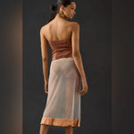 Anthropologie  Embroidered Floral Boho Sheer Midi Skirt Size XXS NWT Photo 3