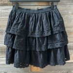 House of Harlow 1960 Black Tiered Eyelet Mini Skirt Size Small Photo 4