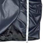 Oh Polly Navy Blue Faux Leather Bandea Strapless Corset Wrap Mini Dress Sz 4 Photo 6