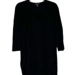 Eileen Fisher Textured Tunic Sweater Side Slits Women's Black Size Medium Photo 0