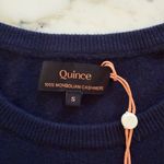 Quince NWOT  Women’s Navy Mongolian Cashmere Crew Neck Sweater Sz S Photo 4