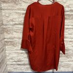 ZARA BASIC Rust Red Textured V Neck Long Sleeve Shirt Dress Women Size Small Photo 3