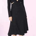 Likely  Eila Cutout Waist‎ Long Sleeve Dress in Black Textured Size 8 Photo 0