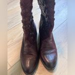 Lucky Brand  Distressed Madonna Cordovan Leather Pull-On Cowboy Boots Size 7.5 Photo 4
