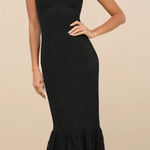 Lulus  Instinctively Stunning Black Lace Trumpet Bustier Maxi Dress size Small Photo 0